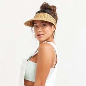 Hemlock hat co. Capri Visor Hand Woven Hat Beach Straw Linen